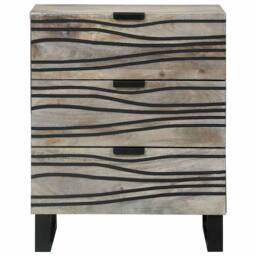 Berkfield Home Beautiful Bedside Tables with Drawer White & Black 50 x 33 x 60 cm - thumbnail 1