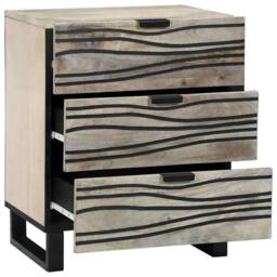 Berkfield Home Beautiful Bedside Tables with Drawer White & Black 50 x 33 x 60 cm - thumbnail 3