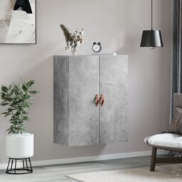 Berkfield Home Wall Mounted Cabinet Concrete Grey 69.5x34x90 cm - thumbnail 3