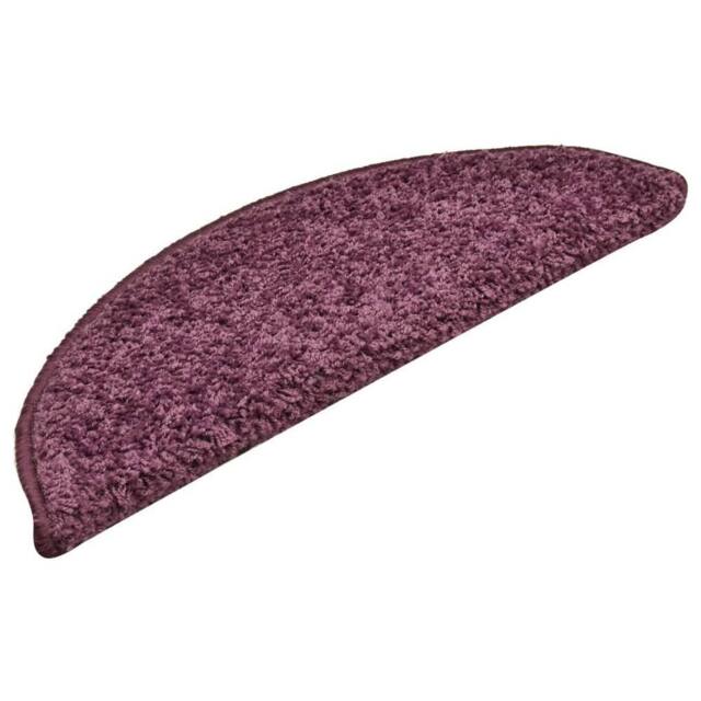 Berkfield Home Comfortable Carpet Stair Treads 15 pcs Dark Purple 56x17x3 cm - Size: Medium - image 1