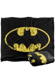 DC Comics Batman Classic Logo Distressed Blanket 152 x 127 cm in White - thumbnail 2