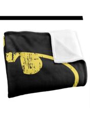 DC Comics Batman Classic Logo Distressed Blanket 152 x 127 cm in White - thumbnail 3