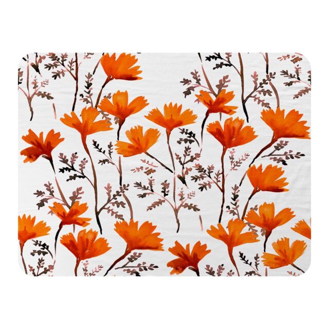 Benjamin Tate Design Flowers In Autumn Colours Blanket in Natural - Size: 120 cm x 150 cm - image 1