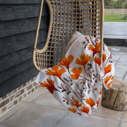 Benjamin Tate Design Flowers In Autumn Colours Blanket in Natural - Size: 120 cm x 150 cm - thumbnail 4