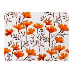 Benjamin Tate Design Flowers In Autumn Colours Blanket in Natural - Size: 120 cm x 150 cm - thumbnail 1