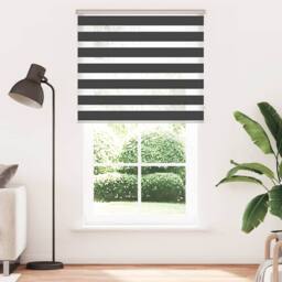 Berkfield Home Zebra Blind Black 120x200 cm Fabric Width 115.9 cm Polyester - thumbnail 1