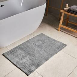 Wyld and Coco Grey Cotton Bath Mat 60 x 90 cm - Fluffy 100% Cotton - Size: 1600mm x 900mm