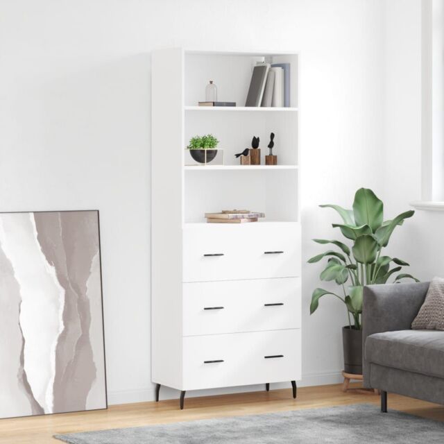 Berkfield Home Highboard White 69.5x34x180 cm Engineered Wood - image 1