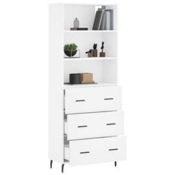 Berkfield Home Highboard White 69.5x34x180 cm Engineered Wood - thumbnail 3