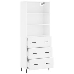 Berkfield Home Highboard White 69.5x34x180 cm Engineered Wood - thumbnail 4