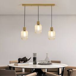 Pheashine Modern Crystal Chandelier Clear Glass Shade E27 Lamp Base in Gold - thumbnail 5