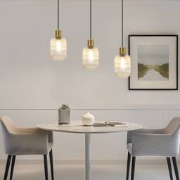 Pheashine Modern Crystal Chandelier Clear Glass Shade E27 Lamp Base in Gold - thumbnail 6