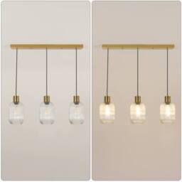 Pheashine Modern Crystal Chandelier Clear Glass Shade E27 Lamp Base in Gold - thumbnail 2
