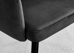 FurnitureboxUK Set of 2 Calla Deep Padded Dining Chairs Upholstered in Soft Velvet With Black Metal Legs - thumbnail 8