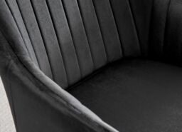 FurnitureboxUK Set of 2 Calla Deep Padded Dining Chairs Upholstered in Soft Velvet With Black Metal Legs - thumbnail 7