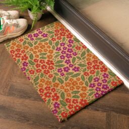 Artsy Mats Floral Pattern Coir Doormat (60 x 40cm) in Brown - Size: 40 cm x 60 cm - thumbnail 2