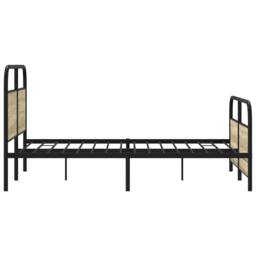 Berkfield Home Metal Bed Frame without Mattress Sonoma Oak 137x190 cm in Brown - thumbnail 5