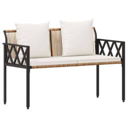 Berkfield Home Outdoor Furniture Set 4 pcs Brown & Cream White Poly Rattan - thumbnail 5