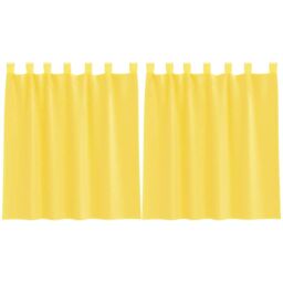 Berkfield Home Voile Curtains with Loops 2 pcs Yellow 140x140 cm - thumbnail 2
