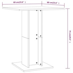 Berkfield Home Bistro Table Grey Sonoma 60x60x75 cm Engineered Wood - Size: 60 x 60 x 75 cm - thumbnail 6