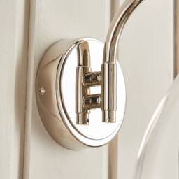 Pagazzi Brunswick Polished Nickel & Glass Wall Light in Grey - thumbnail 6