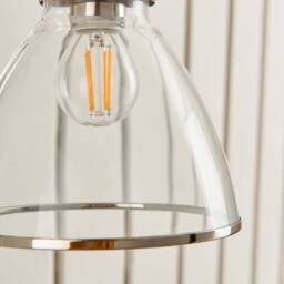 Pagazzi Brunswick Polished Nickel & Glass Wall Light in Grey - thumbnail 4