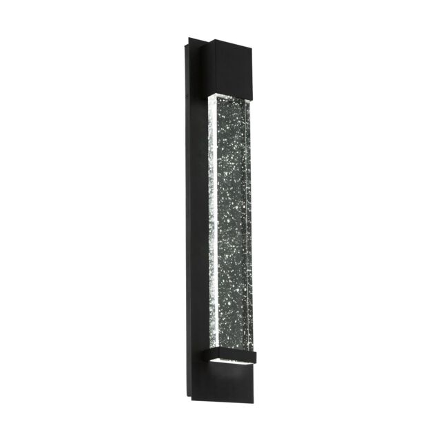 Loops IP44 Outdoor Wall Light Black Long Bubble Glass 3.3W Built in LED Porch Lamp - image 1