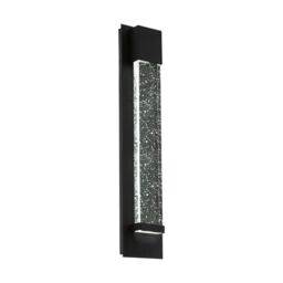 Loops IP44 Outdoor Wall Light Black Long Bubble Glass 3.3W Built in LED Porch Lamp