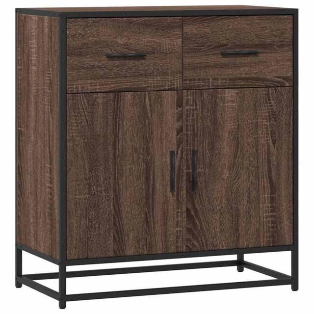 Berkfield Home Sideboard Brown Oak 68x35x76 cm Engineered Wood & Metal - Size: 68 x 35 x 76 cm