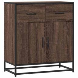 Berkfield Home Sideboard Brown Oak 68x35x76 cm Engineered Wood & Metal - Size: 68 x 35 x 76 cm - thumbnail 1