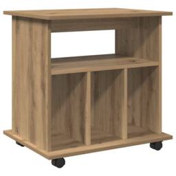 Berkfield Home Rolling Cabinet Artisan Oak 60x45x60 cm Engineered Wood in Brown - Size: 60 x 45 x 60 cm - thumbnail 1