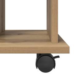 Berkfield Home Rolling Cabinet Artisan Oak 60x45x60 cm Engineered Wood in Brown - Size: 60 x 45 x 60 cm - thumbnail 8