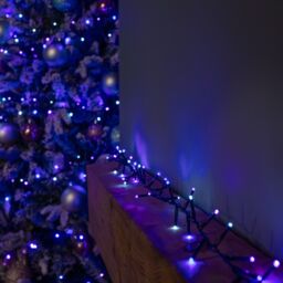 Samuel Alexander 1000 LED TreeBrights String Lights with Timer in Blue, Purple & White in Dark Green - thumbnail 2