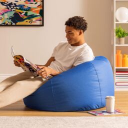 icon Classic Indoor Outdoor Bean Bag Khaki Bean Bag Chair Pack of 2 in Blue - thumbnail 2