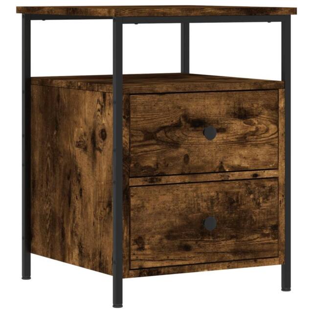 Berkfield Home Bedside Cabinet Smoked Oak 44x45x60 cm Engineered Wood in Brown - Size: 44 x 45 x 60 cm - image 1