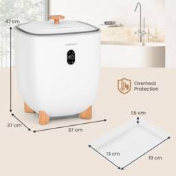 Costway 20 L Towel Warmer Towel Warmer Bucket w/ Drying Mode (2-5 H) in White - thumbnail 2