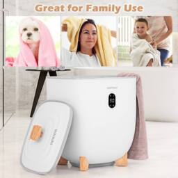 Costway 20 L Towel Warmer Towel Warmer Bucket w/ Drying Mode (2-5 H) in White - thumbnail 9