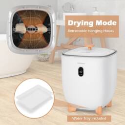 Costway 20 L Towel Warmer Towel Warmer Bucket w/ Drying Mode (2-5 H) in White - thumbnail 6
