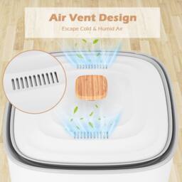 Costway 20 L Towel Warmer Towel Warmer Bucket w/ Drying Mode (2-5 H) in White - thumbnail 7