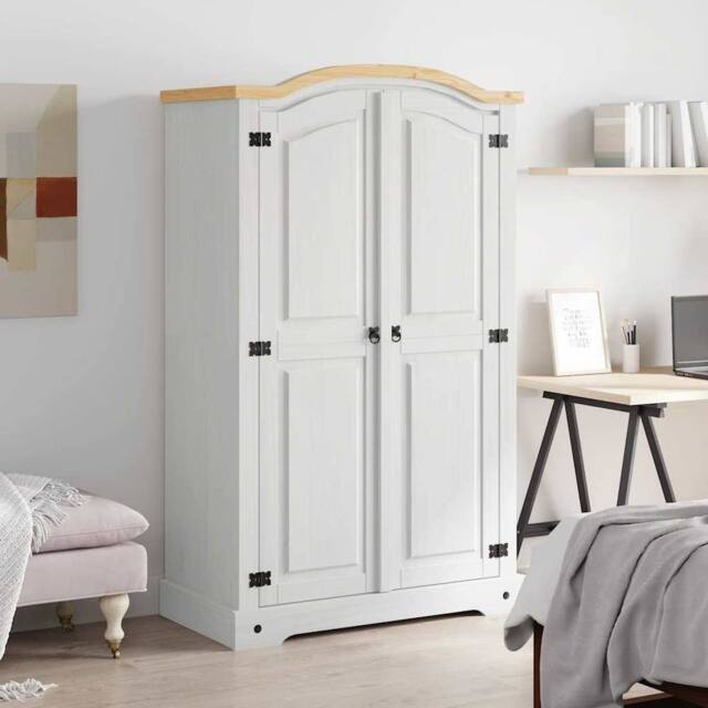 Berkfield Home Wardrobe Mexican Pine Corona Range 2 Doors White - image 1