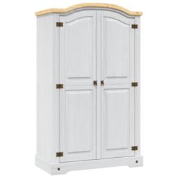 Berkfield Home Wardrobe Mexican Pine Corona Range 2 Doors White - thumbnail 2