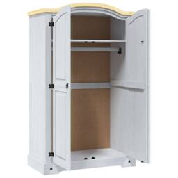 Berkfield Home Wardrobe Mexican Pine Corona Range 2 Doors White - thumbnail 6