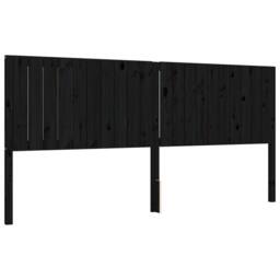Berkfield Home Bed Frame with Headboard Black 200x200 cm Solid Wood - thumbnail 8