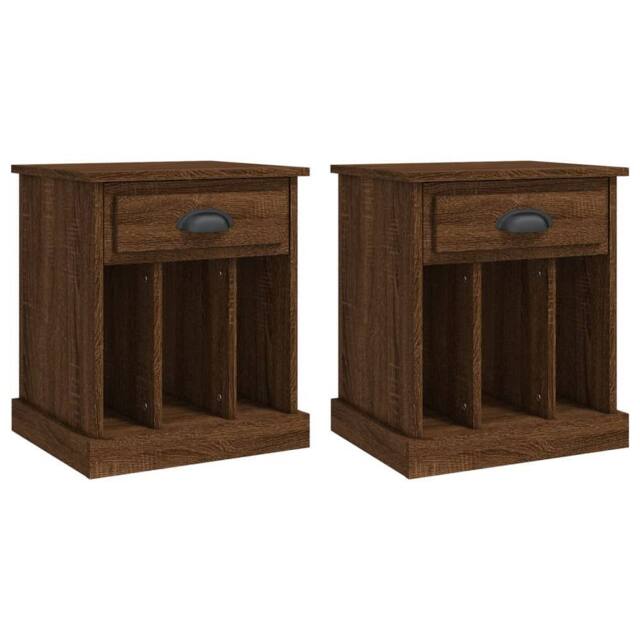 Berkfield Home Bedside Cabinets 2 pcs Brown Oak 43x36x50 cm - Size: 43 x 36 x 50 cm - image 1
