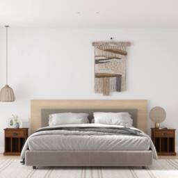 Berkfield Home Bedside Cabinets 2 pcs Brown Oak 43x36x50 cm - Size: 43 x 36 x 50 cm - thumbnail 2