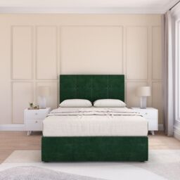Sloomy Jasmine Plush Velvet Memory Foam Bed Set With 2 Drawers, Mattress & Headboard in Emerald - Size: Single - thumbnail 3