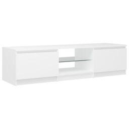 Berkfield Home TV Cabinet with LED Lights White 140x40x35.5 cm - thumbnail 3
