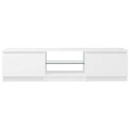 Berkfield Home TV Cabinet with LED Lights White 140x40x35.5 cm - thumbnail 5