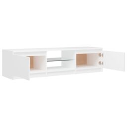 Berkfield Home TV Cabinet with LED Lights White 140x40x35.5 cm - thumbnail 4