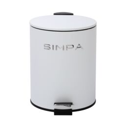 simpa 5L Slim Soft-Closing Pedal Dustbin in White